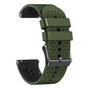 For Amazfit GTR 3 22mm Perforated Two-Color Silicone Watch Band(Army Green+Black)