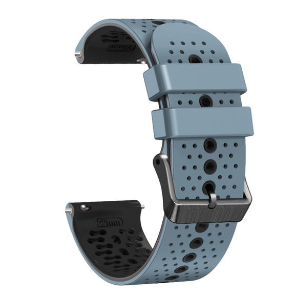 For Amazfit GTR 2e 22mm Perforated Two-Color Silicone Watch Band(Blue+Black)