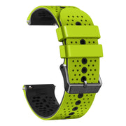For Amazfit 3 22mm Perforated Two-Color Silicone Watch Band(Lime+Black)