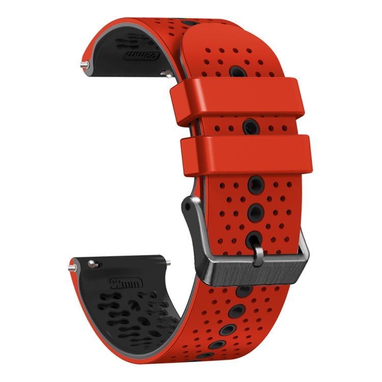 For Huawei Watch GT3 Pro 46mm 22mm Perforated Two-Color Silicone Watch Band(Red+Black) - free shipping - PMC TechLife - Order now!