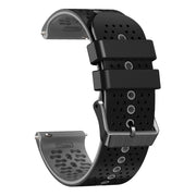 For Huawei Watch GT3 46mm 22mm Perforated Two-Color Silicone Watch Band(Black+Grey)