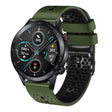 For Honor Magic Watch 2 46mm 22mm Perforated Two-Color Silicone Watch Band(Army Green+Black) - free shipping - PMC TechLife - Order now!