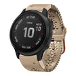 Compatible with Garmin Fenix 6S Pro 20mm Lady's Silicone Watch Band With Lace Punch(Khaki)