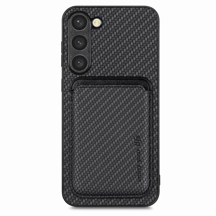 For Samsung Galaxy S23+ 5G Carbon Fiber Leather Card Magsafe Case(Black) - Galaxy S23+ 5G Cases by PMC TechLife | Online Shopping South Africa | PMC TechLife | Buy Now Pay Later Mobicred