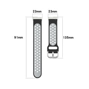 For Fitbit Versa 4 Two-Color Perforated Breathable Silicone Watch Band(Olive Green + Black)