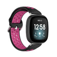 For Fitbit Versa 3 Two-Color Perforated Breathable Silicone Watch Band(Black+Rose Red) - free shipping - PMC TechLife - Order now!