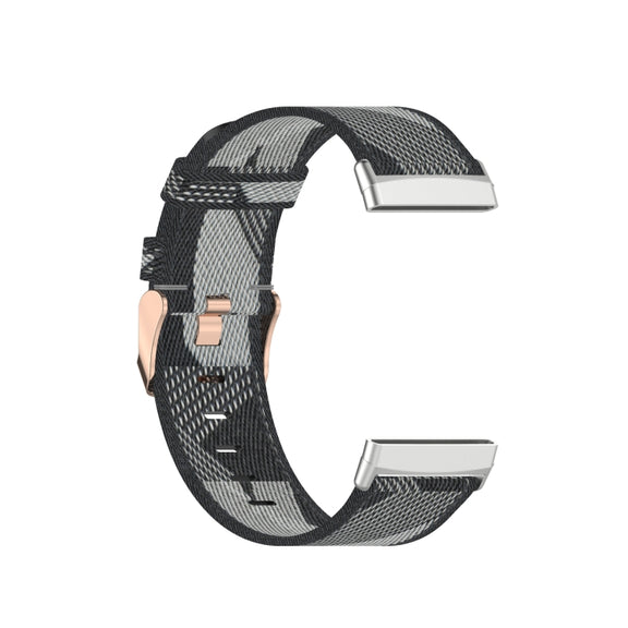 For Fitbit Versa 3 Nylon Weave Canvas Watch Band(Grey)