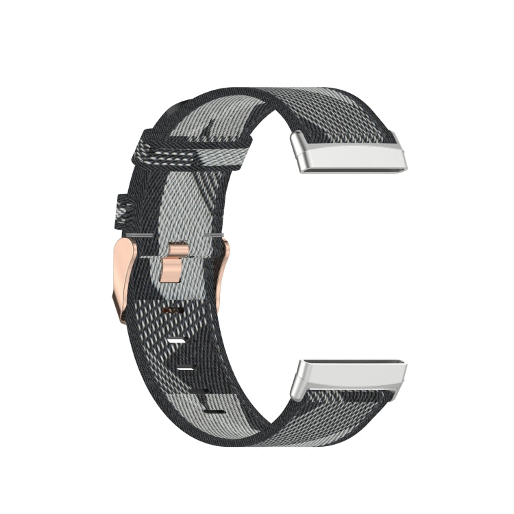 For Fitbit Versa 3 Nylon Weave Canvas Watch Band(Grey)