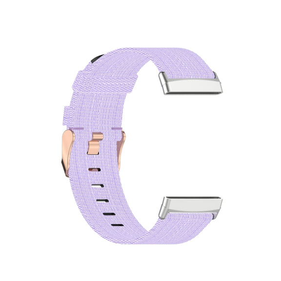 For Fitbit Versa 3 Nylon Weave Canvas Watch Band(Light Purple)