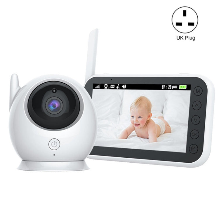 ABM100 4.3 inch Wireless Video Color Night Vision Baby Monitor 360-Degree Security Camera(UK Plug) - Baby Monitor by PMC TechLife | Online Shopping South Africa | PMC TechLife