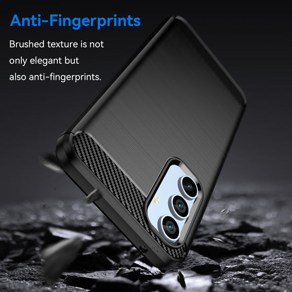 For Samsung Galaxy A54 5G Brushed Texture Carbon Fiber TPU Phone Case(Blue)