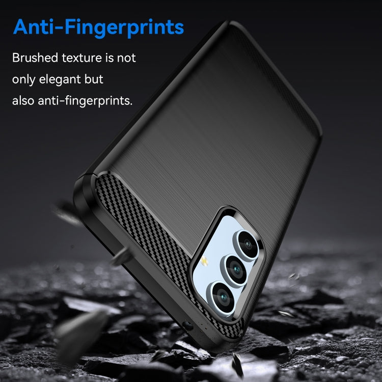 For Samsung Galaxy A54 5G Brushed Texture Carbon Fiber TPU Phone Case(Blue)