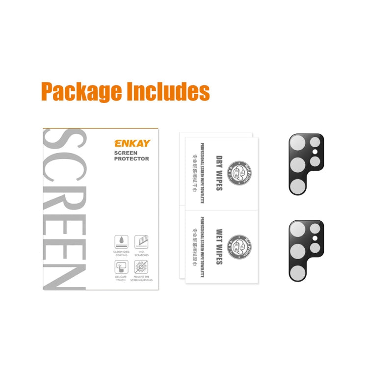 2pcs For Samsung Galaxy S23 Ultra 5G ENKAY 9H Rear Camera Lens Tempered Glass Film(Black) - free shipping - PMC Jewellery - Order now!