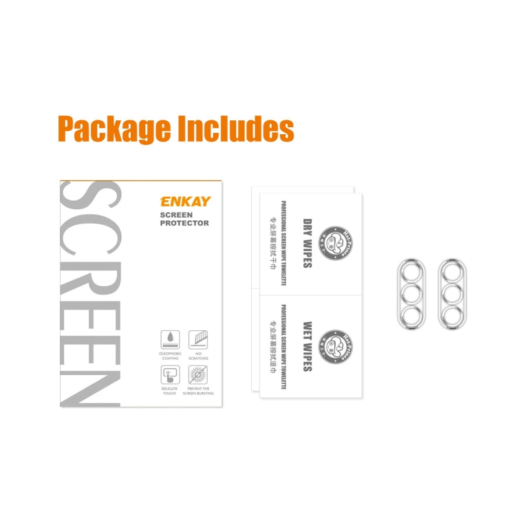 2pcs For Samsung Galaxy A54 5G ENKAY  9H Rear Camera Lens Tempered Glass Film