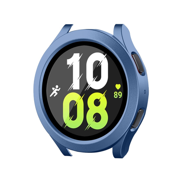 For Samsung Galaxy Watch4/5 40mm ENKAY Hat-Prince Water-resistant Full Coverage PC Frame + 9H Tempered Glass Case(Grey Blue)