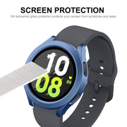 For Samsung Galaxy Watch4/5 40mm ENKAY Hat-Prince Water-resistant Full Coverage PC Frame + 9H Tempered Glass Case(Grey Blue)