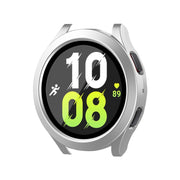 For Samsung Galaxy Watch4/5 44mm ENKAY Hat-Prince Water-resistant Full Coverage PC Frame + 9H Tempered Glass Case(Bright Silver)