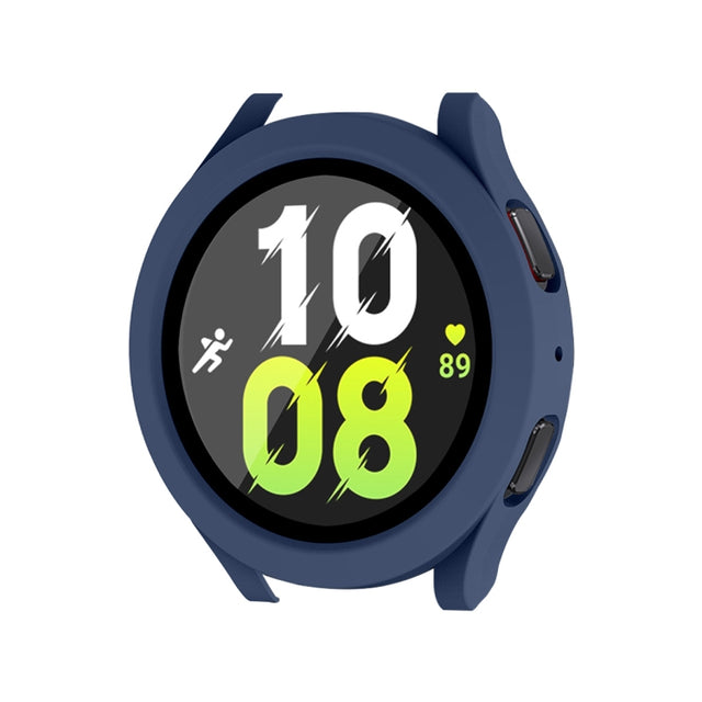 For Samsung Galaxy Watch4/5 44mm ENKAY Hat-Prince Water-resistant Full Coverage PC Frame + 9H Tempered Glass Case(Dark Blue)