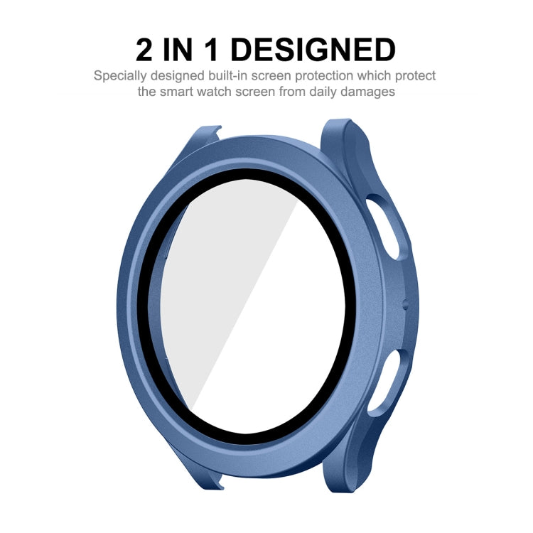 For Samsung Galaxy Watch4/5 44mm ENKAY Hat-Prince Water-resistant Full Coverage PC Frame + 9H Tempered Glass Case(Dark Blue)