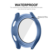 For Samsung Galaxy Watch4/5 44mm ENKAY Hat-Prince Water-resistant Full Coverage PC Frame + 9H Tempered Glass Case(Dark Blue)
