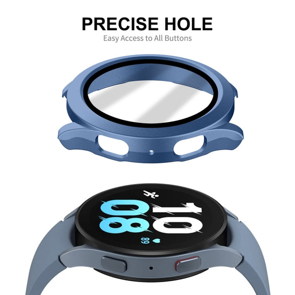 For Samsung Galaxy Watch4/5 44mm ENKAY Hat-Prince Water-resistant Full Coverage PC Frame + 9H Tempered Glass Case(Rose Gold) - Watch Cases by ENKAY