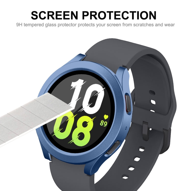 For Samsung Galaxy Watch4/5 44mm ENKAY Hat-Prince Waterproof Full Coverage PC Frame + 9H Tempered Glass Case(White) - Watch Cases by ENKAY | Online Shopping South Africa | PMC TechLife | Buy Now Pay Later Mobicred