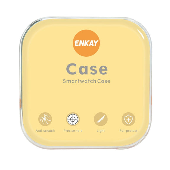 For Samsung Galaxy Watch4/5 44mm ENKAY Hat-Prince Water-resistant Full Coverage PC Frame + 9H Tempered Glass Case(Dark Blue)