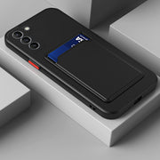 For Samsung Galaxy A54 5G Skin Feel Card TPU Contrast Color Button Phone Case(Black)