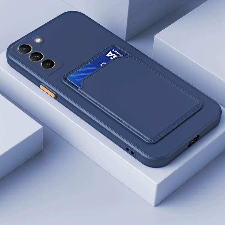 For Samsung Galaxy A54 5G Skin Feel Card TPU Contrast Color Button Phone Case(Dark Blue) - Galaxy Phone Cases by PMC TechLife | Online Shopping South Africa | PMC TechLife