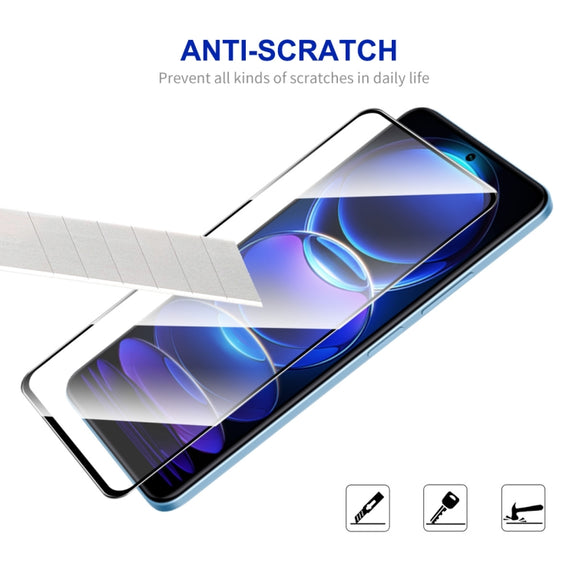 For Xiaomi Redmi Note 12 China 10pcs ENKAY Full Glue 0.26mm 9H 2.5D Tempered Glass Full Film