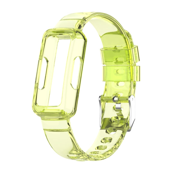 For Fitbit Inspire 3 TPU Integrated Watch Band(Transparent Yellow)