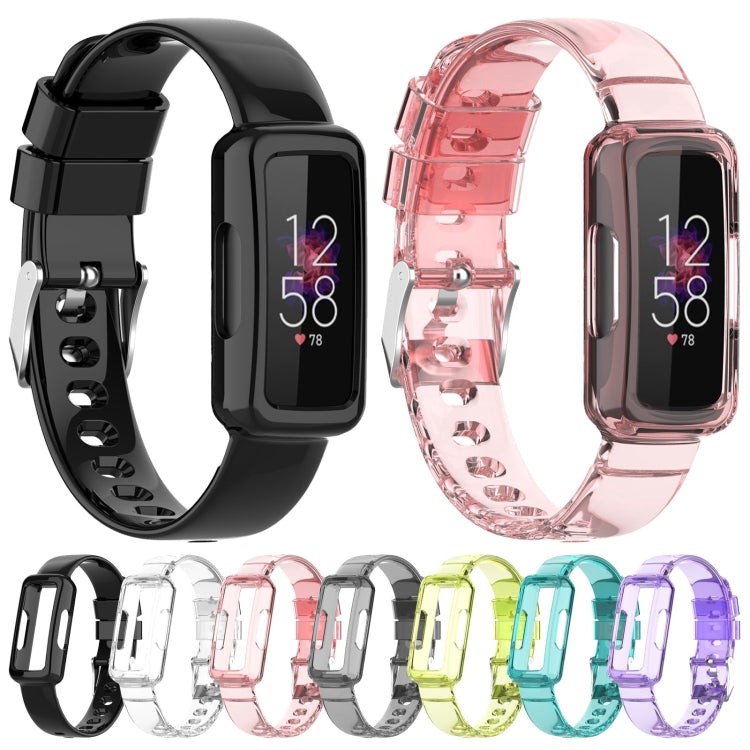 For Fitbit Inspire 3 TPU Integrated Watch Band(Transparent Pink)