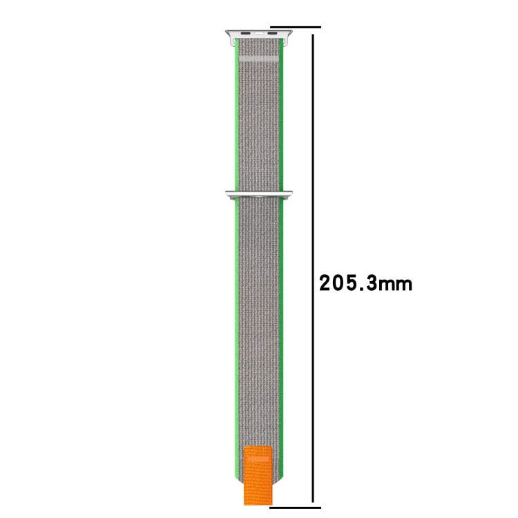 Double Color Nylon Hook and Loop Fastener Watch Band For Apple Watch Ultra 49mm(Orange+Army green) - free shipping - PMC TechLife - Order now!
