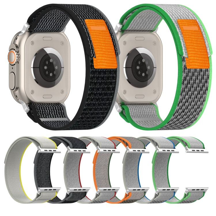 Double Color Nylon Hook and Loop Fastener Watch Band For Apple Watch Series 9&8&7 41mm / SE 3&SE 2&6&SE&5&4 40mm / 3&2&1 38mm(Black+Grey) - free shipping - PMC TechLife - Order now!