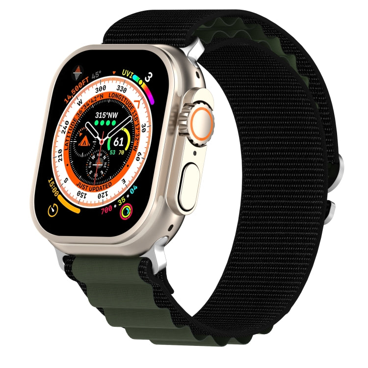 Double Color Nylon Watch Band For Apple Watch Ultra 49mm(Black+Green) - free shipping - PMC TechLife - Order now!