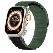 Double Color Nylon Watch Band For Apple Watch Ultra 49mm(Green+Black)