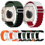 Double Color Nylon Watch Band For Apple Watch Ultra 49mm(Green+Black)
