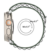 Double Color Nylon Watch Band For Apple Watch Ultra 49mm(Green+Black)