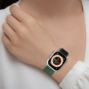 Double Color Nylon Watch Band For Apple Watch Ultra 49mm(Green+Black)