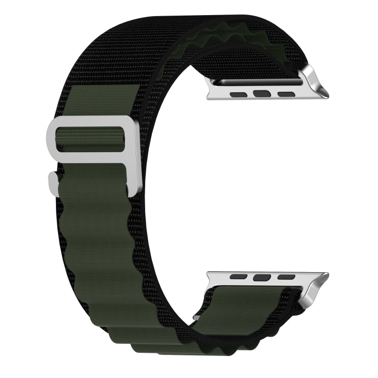 Double Color Nylon Watch Band For Apple Watch Series 8&7 45mm / SE 2&6&SE&5&4 44mm / 3&2&1 42mm(Black+Green) - free shipping - PMC TechLife - Order now!