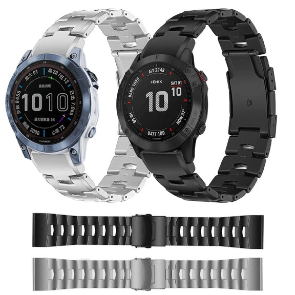 Compatible with Garmin Fenix 7 Solar 22mm Titanium Alloy Quick Release Watch Band(Black)