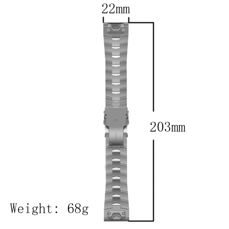 Compatible with Garmin Fenix 7 Sapphire Solar 22mm Titanium Alloy Quick Release Watch Band(Black)