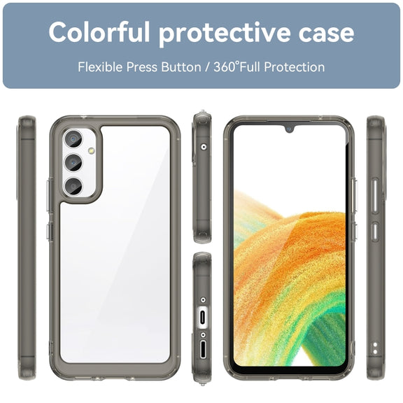 For Samsung Galaxy A34 5G Colorful Series Acrylic + TPU Phone Case(Transparent Grey)