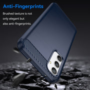 For Samsung Galaxy A34 5G Brushed Texture Carbon Fiber TPU Phone Case(Blue)