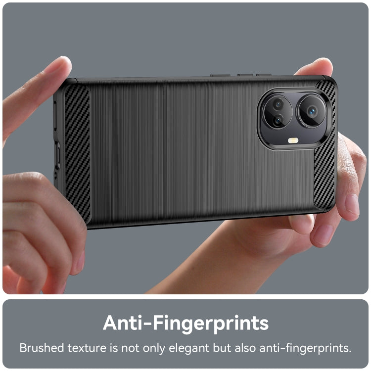 For Realme 10 Pro+ Brushed Texture Carbon Fiber TPU Phone Case(Black)