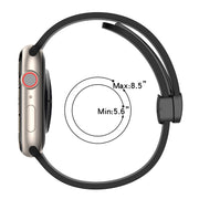 Magnetic Black Buckle Smooth Silicone Watch Band For Apple Watch Ultra 49mm(Black)