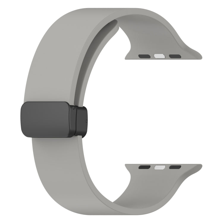 Magnetic Black Buckle Smooth Silicone Watch Band For Apple Watch Series 8&7 45mm / SE 2&6&SE&5&4 44mm / 3&2&1 42mm(Grey) - free shipping - PMC TechLife - Order now!