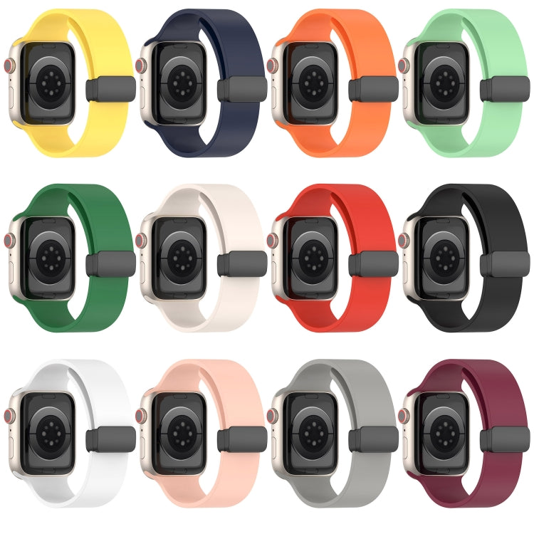 Magnetic Black Buckle Smooth Silicone Watch Band For Apple Watch Series 8&7 45mm / SE 2&6&SE&5&4 44mm / 3&2&1 42mm(Starlight Color) - free shipping - PMC TechLife - Order now!