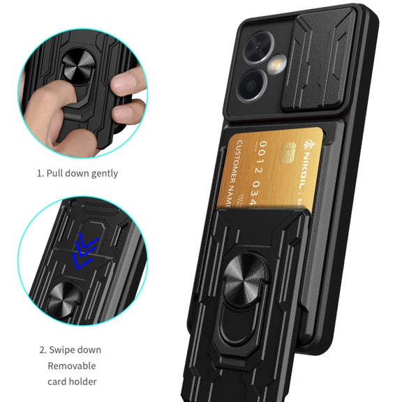 For Xiaomi Redmi Note 12 Pro 5G China Sliding Camshield Card Phone Case(Dark Green)