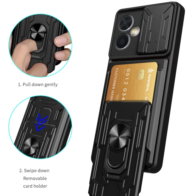 For Xiaomi Redmi Note 12 Pro 5G China Sliding Camshield Card Phone Case(Dark Green)